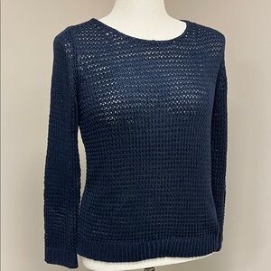 Gap indigo blue chunky loose knit crew neck long sleeve pullover sweater S